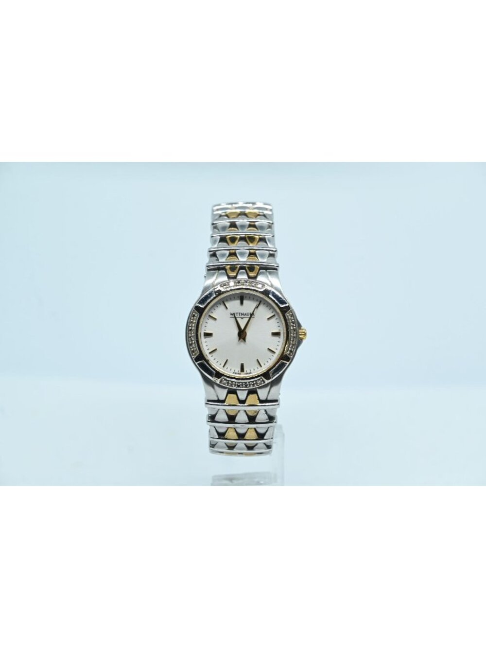 Wittnauer 12L14 Women's Two-Tone Dress Watch White Dial 12 Diamond Bezel